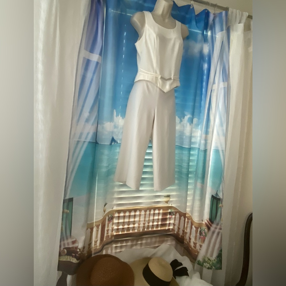 NINA FERRE sleeveless top,size7 see measurement! Cream - Picture 2 of 13